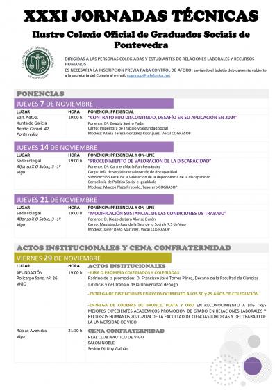 XXXI JORNADAS TÉCNICAS DE GRADUADOS SOCIALES DE PONTEVEDRA