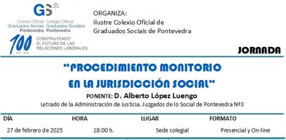 XORNADA INFORMATIVA. Procedemento monitorio na xurisdición social