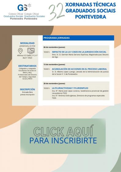 XXXII JORNADAS TÉCNICAS DE GRADUADOS SOCIALES DE PONTEVEDRA