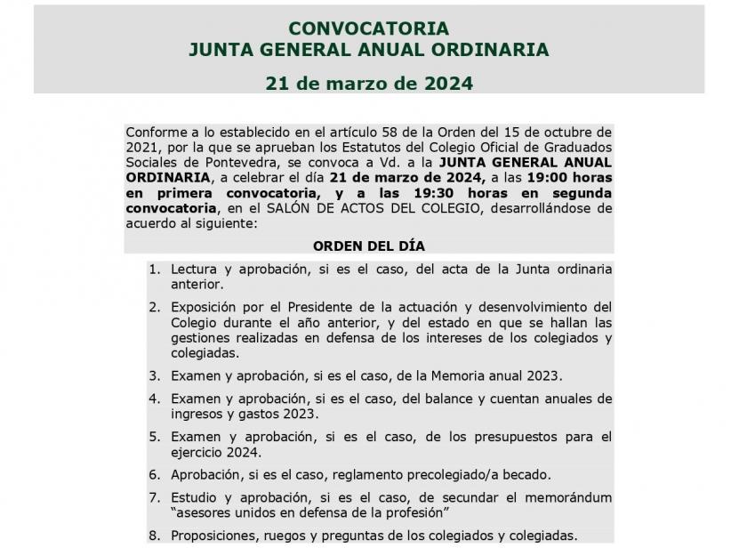 Junta General Anual Ordinaria 2024