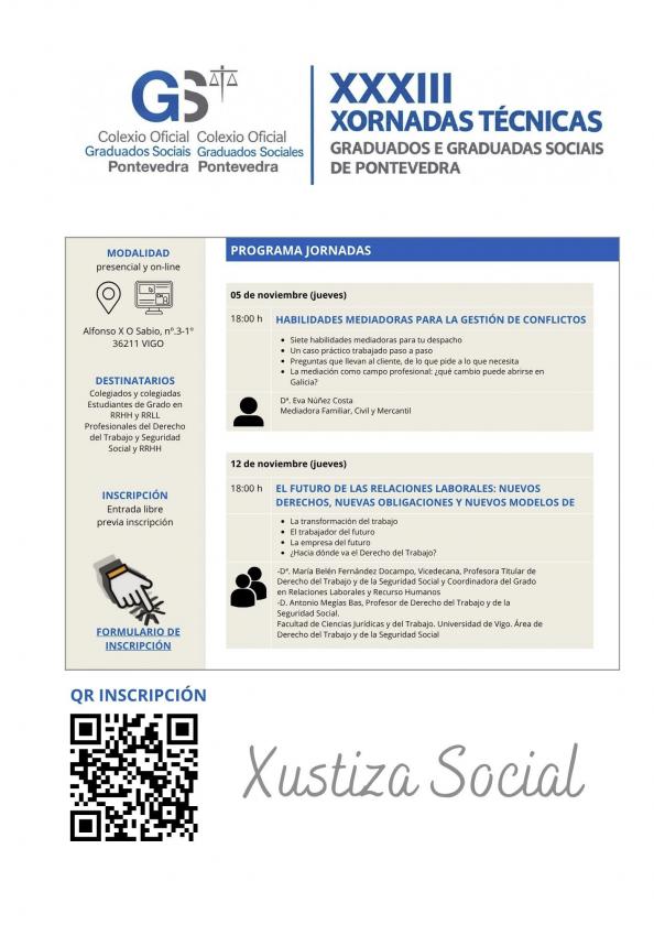 XXXIII JORNADAS TÉCNICAS DE GRADUADOS Y GRADUADAS SOCIALES DE PONTEVEDRA